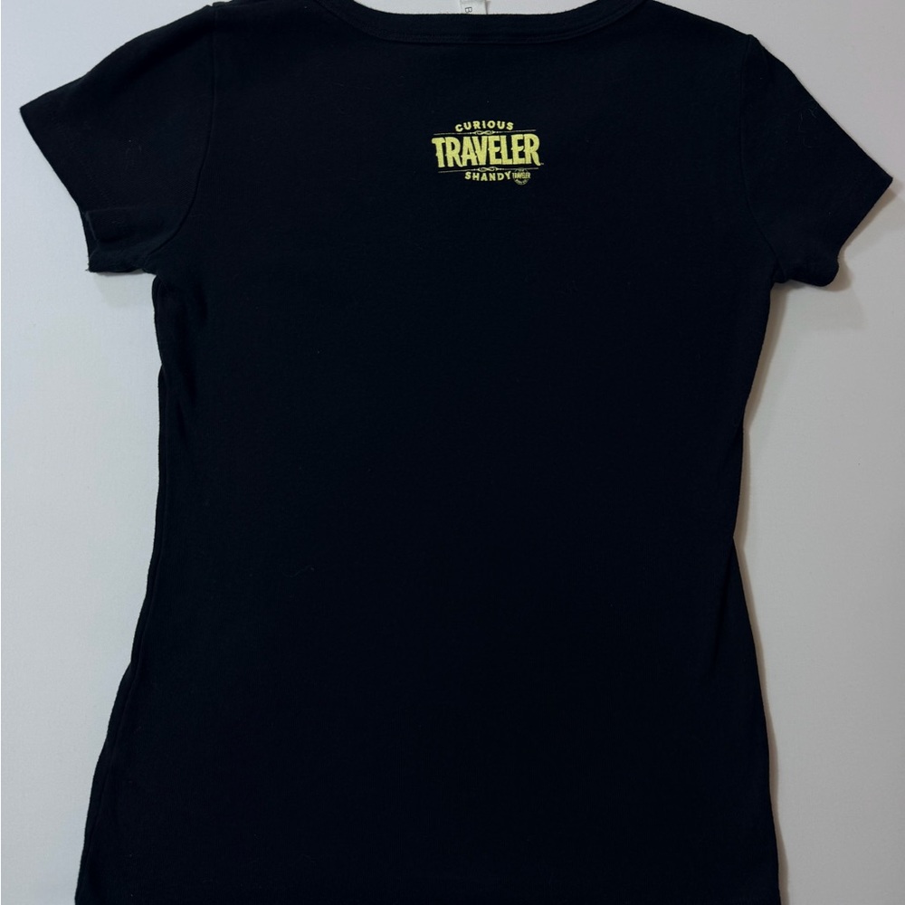 Bella Black Travel Steampunk T Shirt with Yellow Print Size Small - Picture 8 of 9